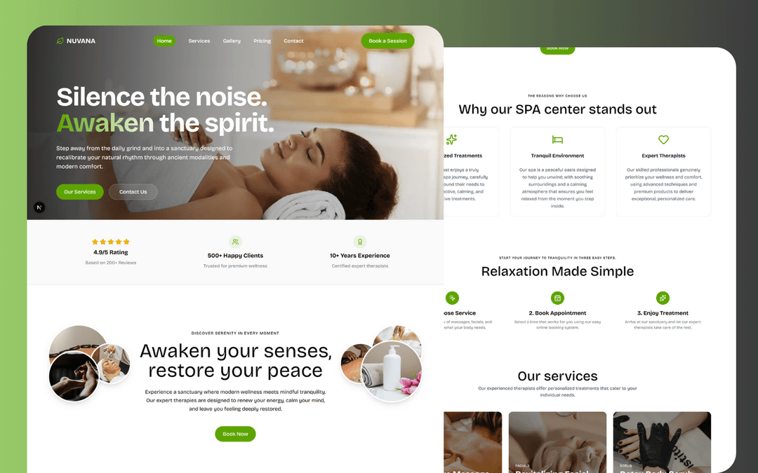 Nuvana Spa & Wellness – Relaxation Landing Page